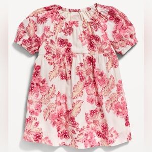 Old Navy Baby Puff-Sleeves Floral-Print Dress (3-6M)